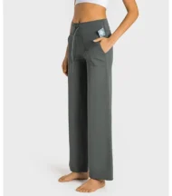 Wide Leg High Waist Casual Flare Pants - Image 4