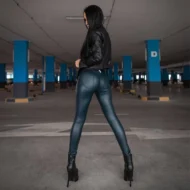 Melody Blue Booty Lift Leather Push Up Leggings - Image 3