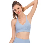 Nylon Fabric Deep V Neck Shockproof Bra